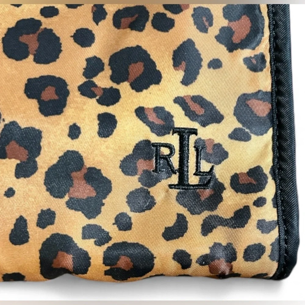Vintage Lauren Ralph Lauren Cheetah Animal Print Cosmetic/Travel Bag - Picture 2 of 10